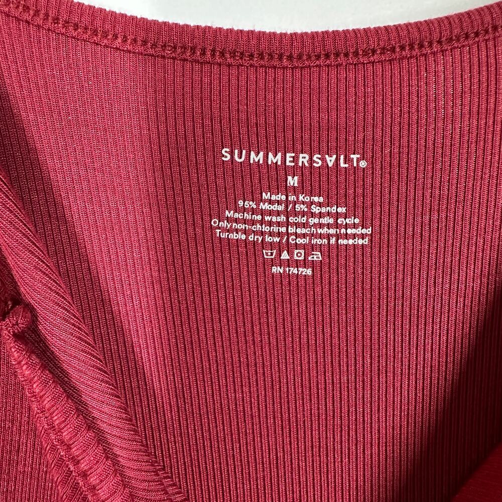 NWT Summersalt Womens Soft Ribbed Tie Shoulder Sleeveless Maxi Dress Pink Medium - Picture 7 of 8